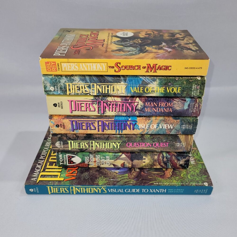 Piers Anthony 8 Xanth Book Vintage Paperback Softcover Novel Lot Fantasy Sc-Fi